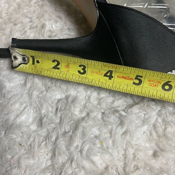 Nina Rhinestones and black Satin straps sandals with back zipper Size 10M - Picture 10 of 11